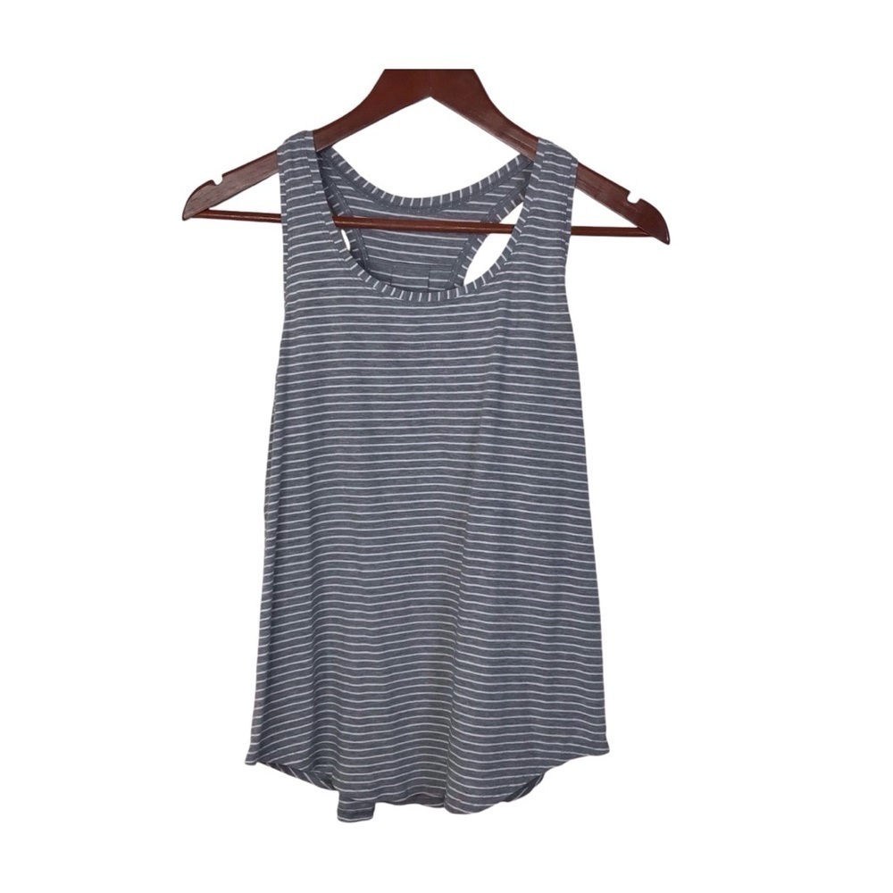 Lululemon Love Tank Pleated in Grey Stripe.